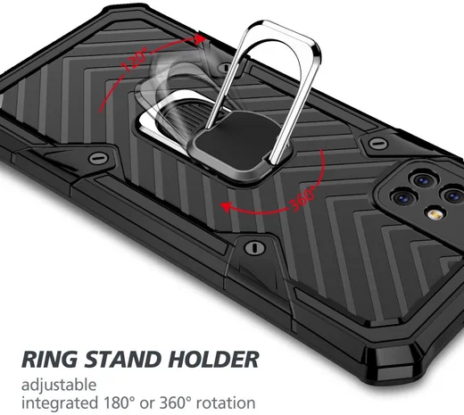 Samsung Galaxy A71 Hoesje met Kickstand Ring Zwart afbeelding 6