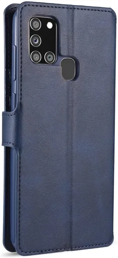 AZNS Samsung Galaxy A21S Portemonnee Stand Hoesje Blauw afbeelding 3