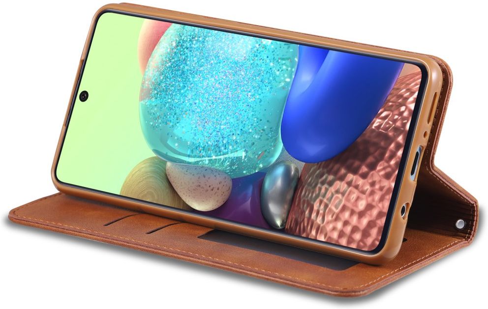 AZNS Retro Samsung Galaxy A41 Portemonnee Stand Hoesje Bruin afbeelding 4