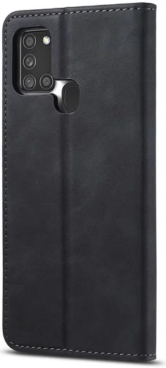Samsung Galaxy A21s Hoesje Portemonnee Stand Bookcase Kunstleer Zwart afbeelding 3
