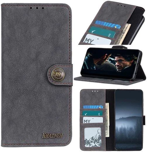 Sony Xperia 1 II Book Case Hoesje Portemonnee Retro Splitleer Zwart afbeelding 5