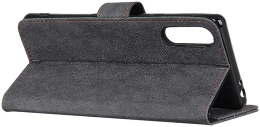 Sony Xperia 1 II Book Case Hoesje Portemonnee Retro Splitleer Zwart afbeelding 10
