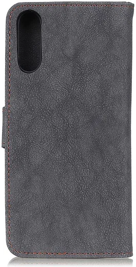 Sony Xperia 1 II Book Case Hoesje Portemonnee Retro Splitleer Zwart afbeelding 4