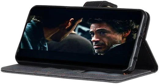 Sony Xperia 1 II Book Case Hoesje Portemonnee Retro Splitleer Zwart afbeelding 3