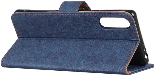 Sony Xperia 1 II Book Case Hoesje Portemonnee Retro Splitleer Blauw afbeelding 10