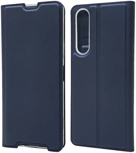 Sony Xperia 1 II Hoesje Vintage Bookcase met Kaarthouder Blauw afbeelding 1