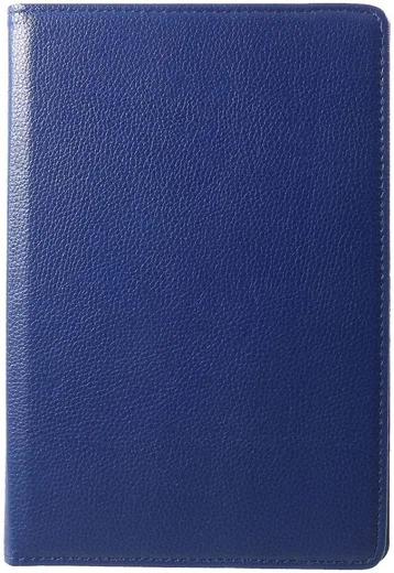 Huawei MediaPad T5 Litchi Skin Hoes met Roterende Stand Donker Blauw afbeelding 5