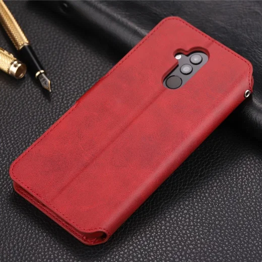 AZNS Huawei Mate 20 Lite Portemonnee Hoesje Rood Kunstleer afbeelding 2