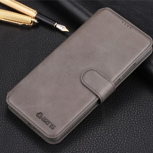 AZNS Huawei P30 Pro Portemonnee Stand Hoesje Grijs afbeelding 1