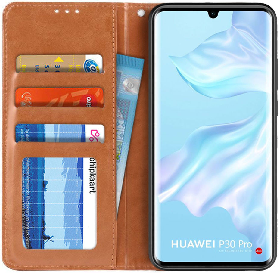 Huawei P30 Pro Portemonnee Stand Hoesje met Kaartsleuf Rood afbeelding 1