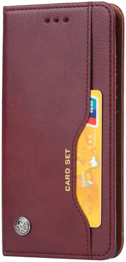 Huawei P30 Pro Portemonnee Stand Hoesje met Kaartsleuf Wine Red afbeelding 1