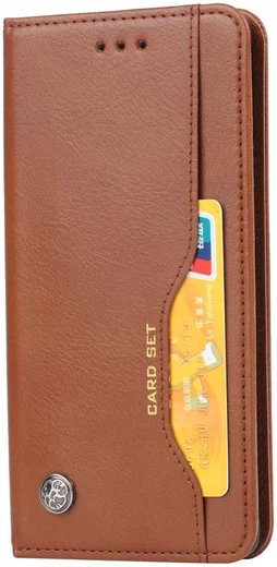 Huawei P30 Pro Portemonnee Stand Hoesje met Kaartsleuf Bruin afbeelding 2