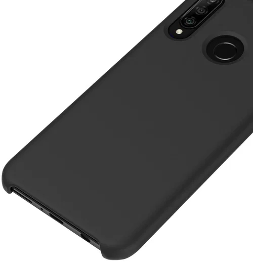 Huawei P30 Lite Siliconen Back Cover Hoesje Zwart afbeelding 3