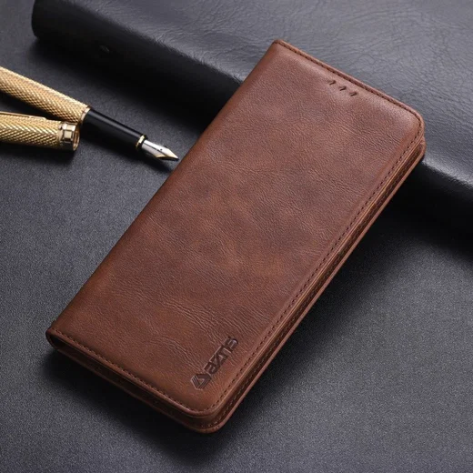 AZNS Retro Huawei P30 Pro Portemonnee Stand Hoesje Coffee afbeelding 1