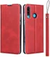 Huawei P30 Lite Kunstlederen Portemonnee Hoesje met Polsband Rood afbeelding 1
