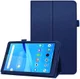 Lenovo Tab M8 Litchi Skin Two-Fold Book Case Hoes Donker Blauw afbeelding 2