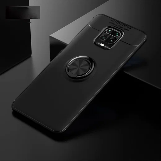 Xiaomi Redmi Note 9S / Note 9 Pro Hoesje met Ring Kickstand Zwart afbeelding 1