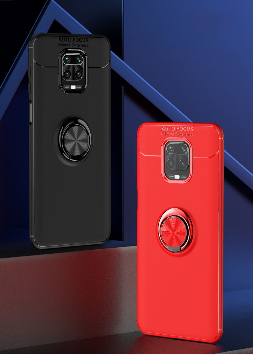 Xiaomi Redmi Note 9S / Note 9 Pro Hoesje met Ring Kickstand Zwart afbeelding 3