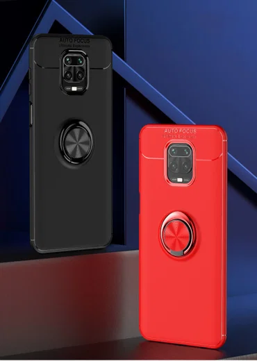 Xiaomi Redmi Note 9S / Note 9 Pro Hoesje met Ring Kickstand Zwart afbeelding 3