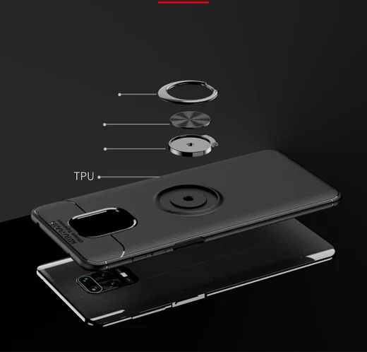 Xiaomi Redmi Note 9S / Note 9 Pro Hoesje met Ring Kickstand Zwart afbeelding 4