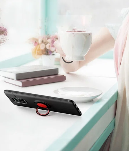 Xiaomi Redmi Note 9S / Note 9 Pro Hoesje met Ring Kickstand Zwart afbeelding 5