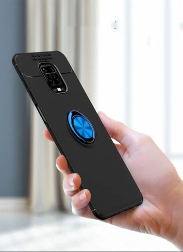 Xiaomi Redmi Note 9S / Note 9 Pro Hoesje met Ring Kickstand Blauw afbeelding 10