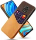 Xiaomi Redmi Note 9S / Note 9 Pro Stoffen Hoesje met Kaartsleuf Bruin afbeelding 1