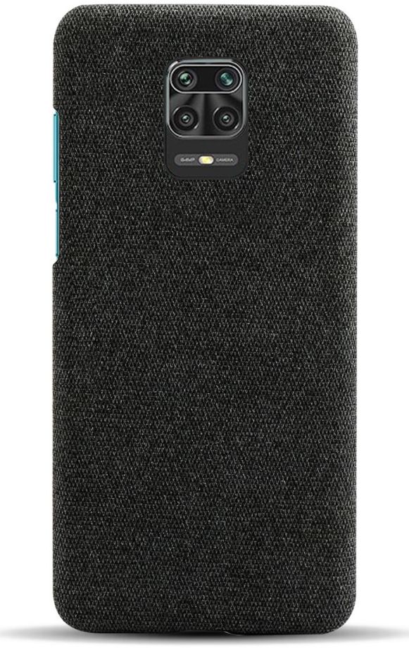 Xiaomi Redmi Note 9S / Note 9 Pro Stoffen Hoesje Back Cover Zwart afbeelding 3