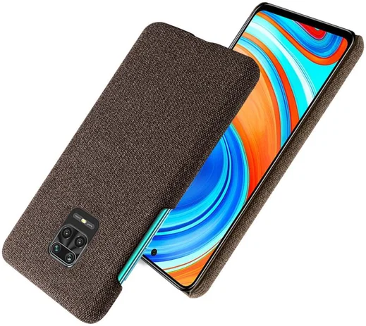 Xiaomi Redmi Note 9S / Note 9 Pro Stoffen Hoesje Back Cover Bruin afbeelding 2