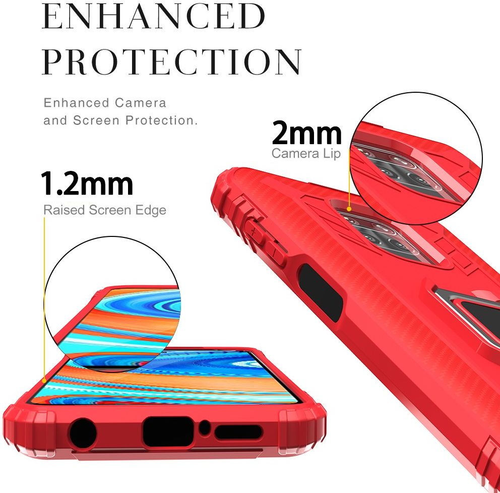 Xiaomi Redmi Note 9S / Note 9 Pro Hybride Hoesje Met Kickstand Rood afbeelding 5