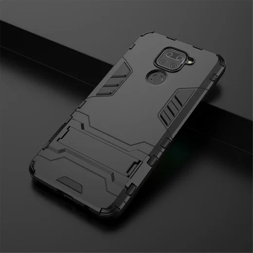 Xiaomi Redmi Note 9 Hybride Hoesje met Kickstand Zwart afbeelding 9