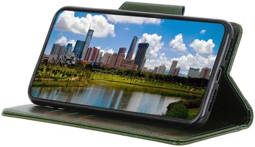 Xiaomi Redmi Note 9 Portemonnee Hoesje Kunstleer Groen afbeelding 4