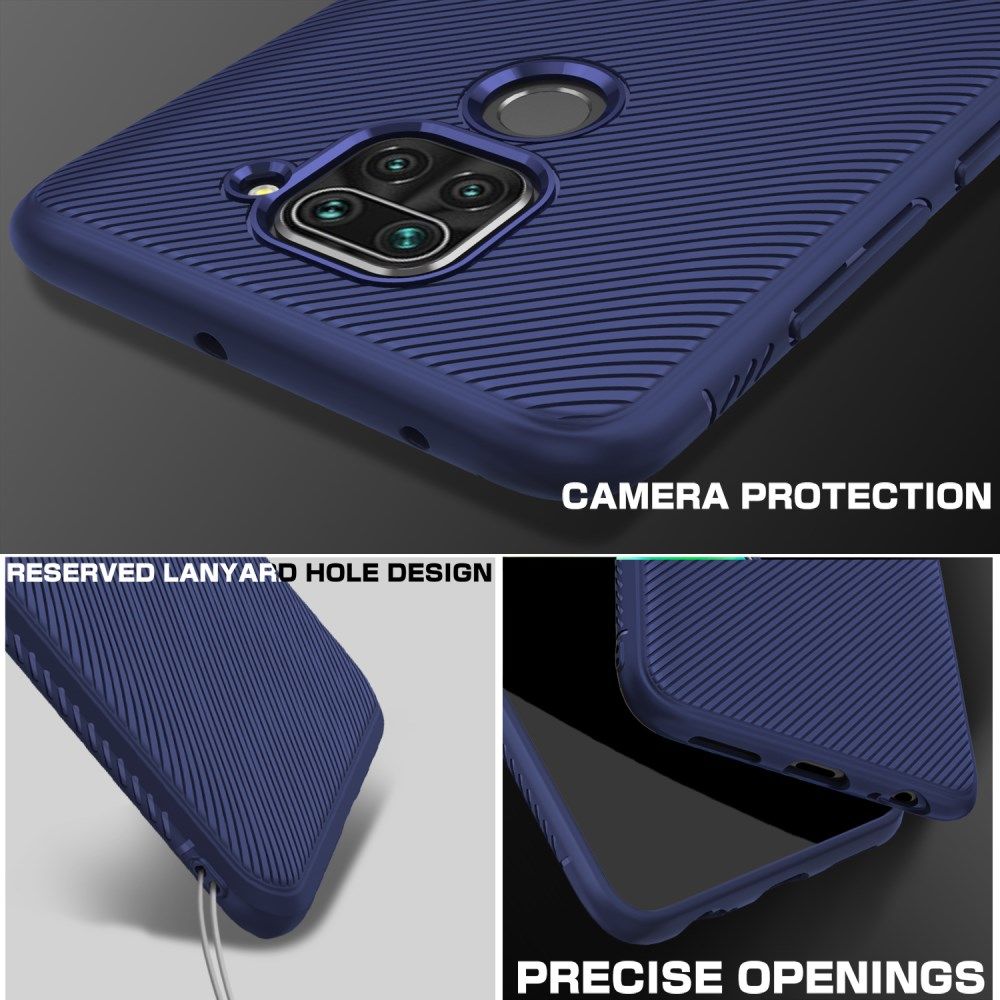 Xiaomi Redmi Note 9 Hoesje Twill Slim Textuur Blauw afbeelding 5