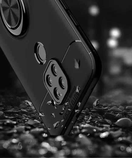 Xiaomi Redmi Note 9 Hoesje met Ring Kickstand Zwart afbeelding 11