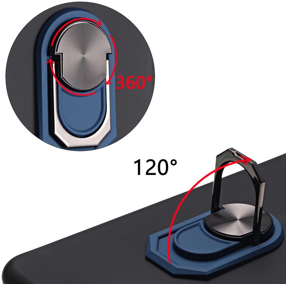 Xiaomi Redmi Note 9S / Note 9 Pro Hoesje met Kickstand Ring Blauw afbeelding 2