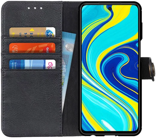 Xiaomi Redmi Note 9S / Note 9 Pro Hoesje Vintage Portemonnee Zwart afbeelding 1