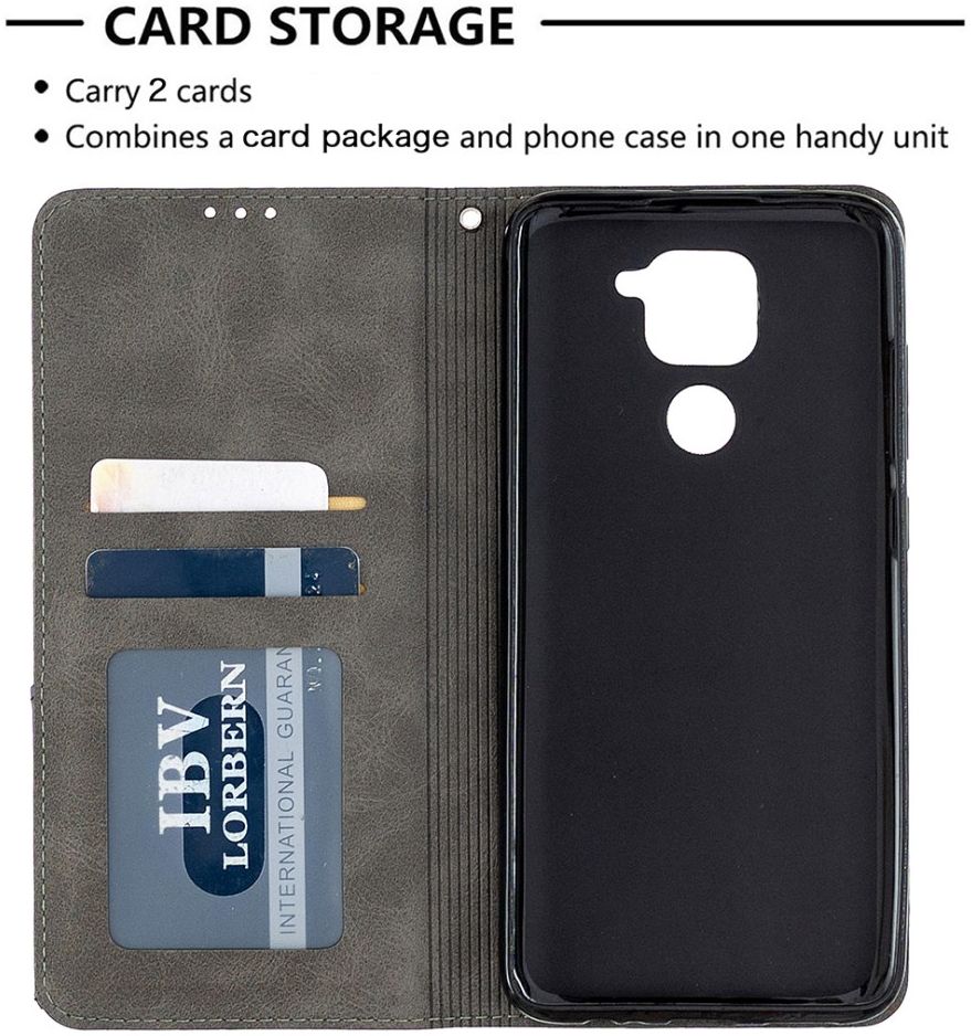 Xiaomi Redmi Note 9 Hoesje Geometrie Portemonnee Grijs afbeelding 7