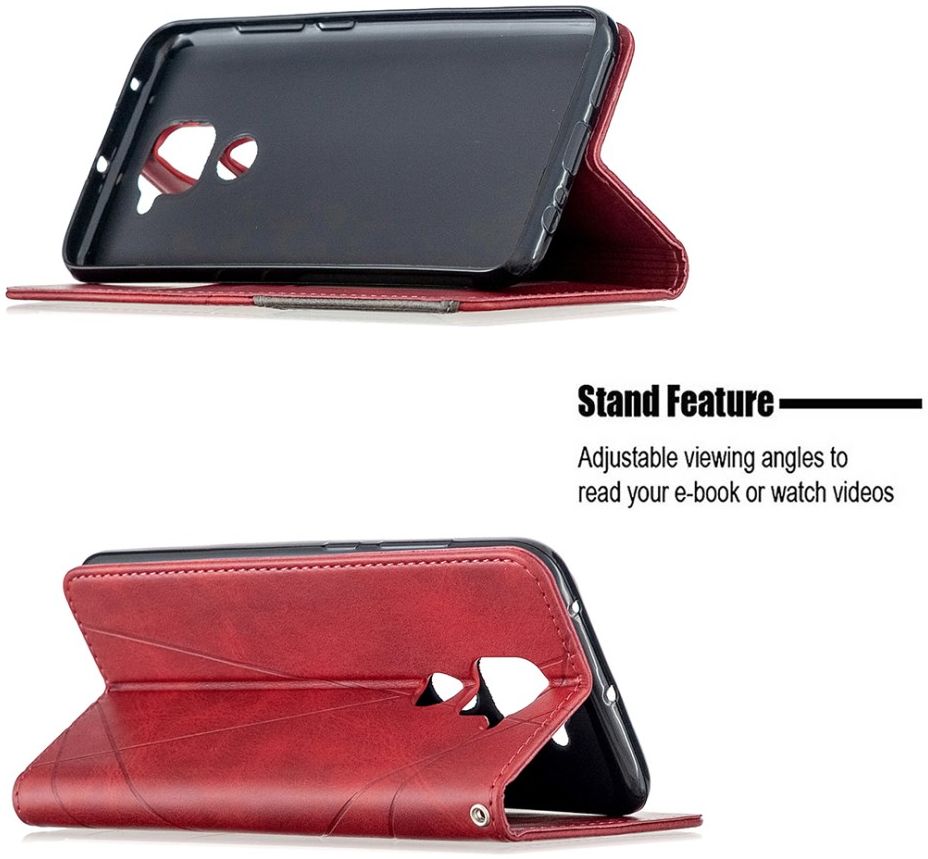 Xiaomi Redmi Note 9 Hoesje Geometrie Portemonnee Rood afbeelding 5