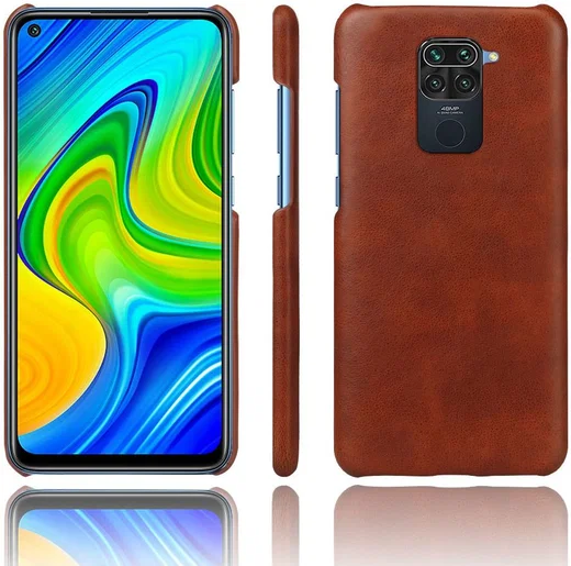 Xiaomi Redmi Note 9 Hoesje Crazy Horse Lederen Coating Bruin afbeelding 1