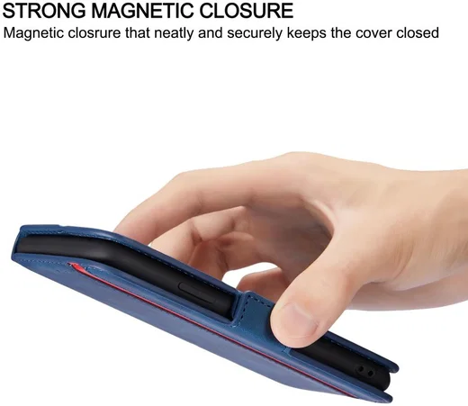 Xiaomi Redmi Note 9 Vintage Book Case Hoesje Blauw afbeelding 10