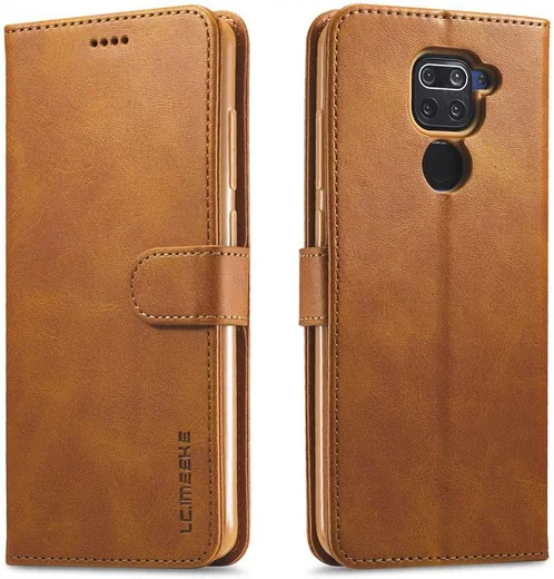 Xiaomi Redmi Note 9 Stand Portemonnee Bookcase Hoesje Bruin afbeelding 4