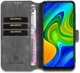 DG Ming Retro Portemonnee Xiaomi Redmi Note 9 Hoesje Grijs afbeelding 1