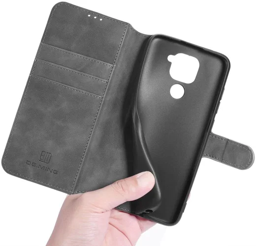 DG Ming Retro Portemonnee Xiaomi Redmi Note 9 Hoesje Grijs afbeelding 4