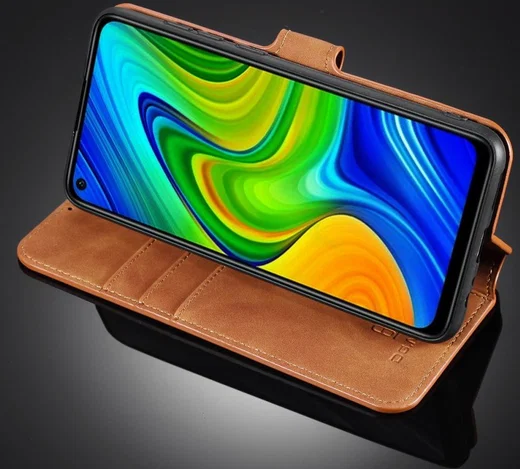 DG Ming Retro Portemonnee Xiaomi Redmi Note 9 Hoesje Bruin afbeelding 3