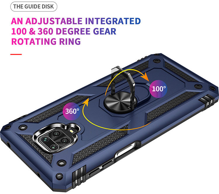 Xiaomi Redmi Note 9 Pro / Note 9S Hybride Hoesje Kickstand Ring Zwart afbeelding 2