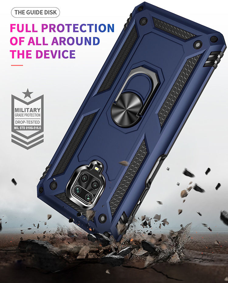 Xiaomi Redmi Note 9 Pro / Note 9S Hybride Hoesje Kickstand Ring Zwart afbeelding 3