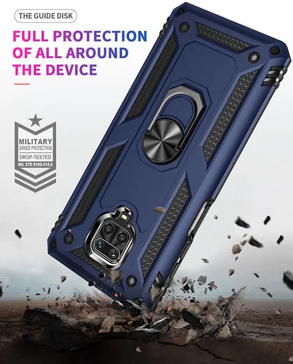 Xiaomi Redmi Note 9 Pro / Note 9S Hybride Hoesje Kickstand Ring Zwart afbeelding 3