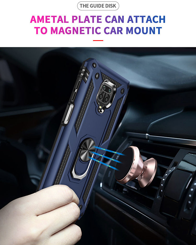 Xiaomi Redmi Note 9 Pro / Note 9S Hybride Hoesje Kickstand Ring Zwart afbeelding 4