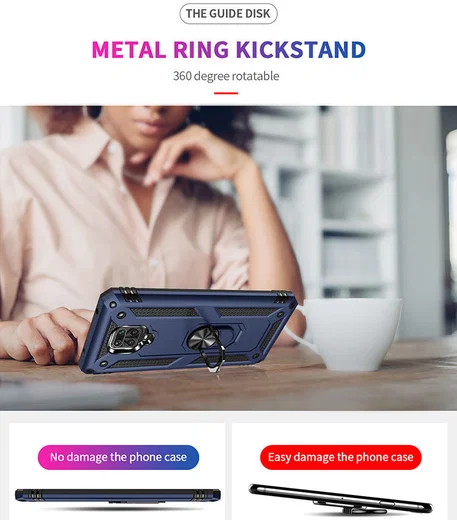 Xiaomi Redmi Note 9 Pro / Note 9S Hybride Hoesje Kickstand Ring Zwart afbeelding 6