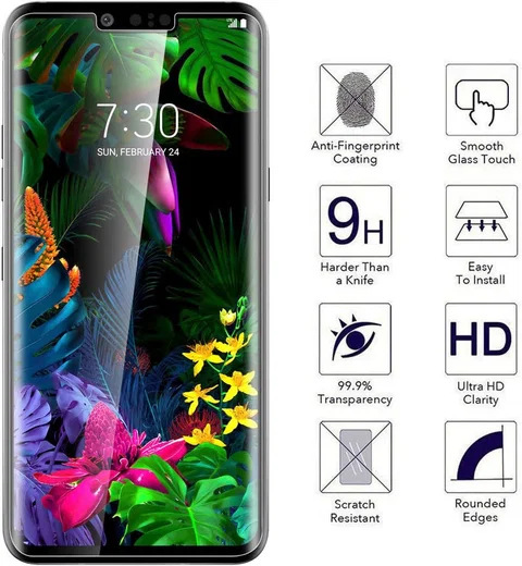 LG G8 ThinQ 0.3mm Arc Edge Tempered Glass Screenprotector afbeelding 2